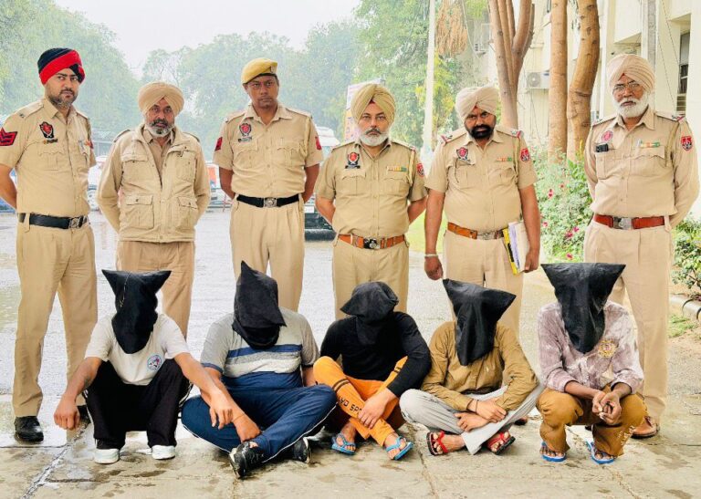 Major Breakthrough for Faridkot Police: -5 members of a robbery gang arrested while planning to execute a crime;